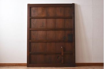 明治〜大正期　総欅材のアンティーク蔵戸(玄関戸)