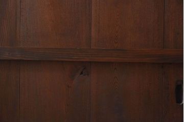 明治〜大正期　総欅材のアンティーク蔵戸(玄関戸)