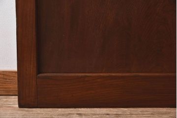 和製アンティーク　総欅材　市松模様ガラスがお洒落な格子蔵戸(1)(玄関戸)