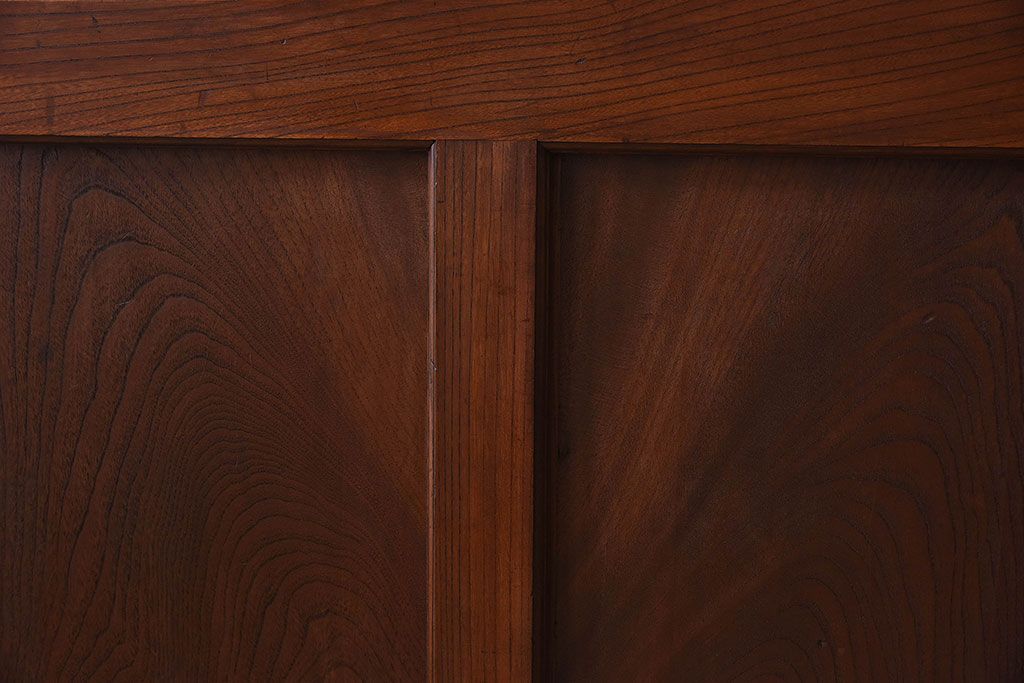 和製アンティーク　総欅材　市松模様ガラスがお洒落な格子蔵戸(1)(玄関戸)