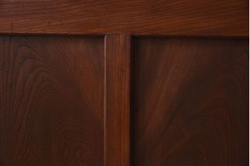 和製アンティーク　総欅材　市松模様ガラスがお洒落な格子蔵戸(1)(玄関戸)