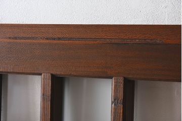 【O様ご成約済み】和製アンティーク　総欅材　玄関戸　市松模様ガラスがお洒落な格子蔵戸(2)