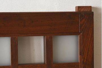 【O様ご成約済み】和製アンティーク　総欅材　玄関戸　市松模様ガラスがお洒落な格子蔵戸(2)