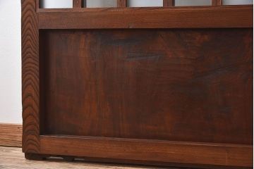 【O様ご成約済み】和製アンティーク　総欅材　玄関戸　市松模様ガラスがお洒落な格子蔵戸(2)