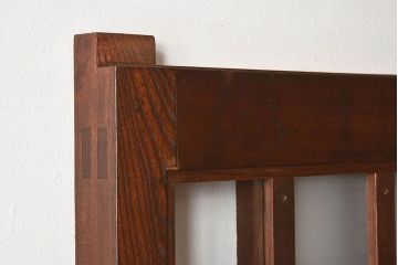 【O様ご成約済み】和製アンティーク　総欅材　玄関戸　市松模様ガラスがお洒落な格子蔵戸(2)