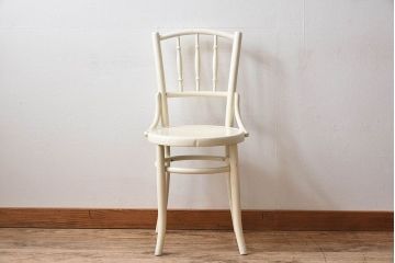 アンティーク家具　1940年代　オリジナルペイント　アンティークのベントウッドチェア(1)