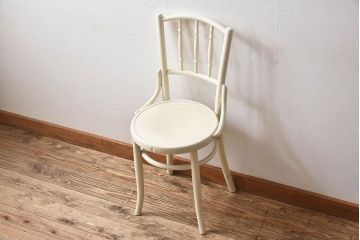 アンティーク家具　1940年代　オリジナルペイント　アンティークのベントウッドチェア(1)