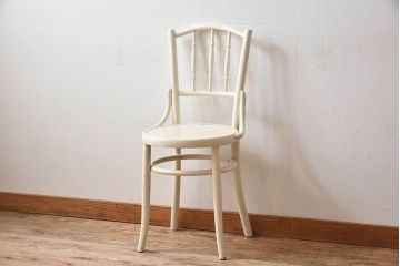 アンティーク家具　1940年代　オリジナルペイント　アンティークのベントウッドチェア(2)