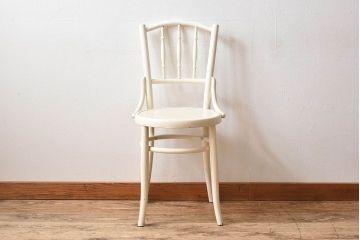 アンティーク家具　1940年代　オリジナルペイント　アンティークのベントウッドチェア(2)
