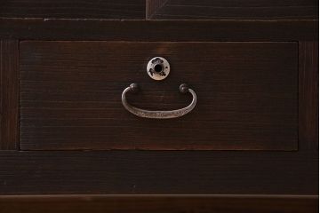 アンティーク家具　昭和期　和製アンティーク　結霜ガラス　桐材製の鉄脚ローボード(ローチェスト)