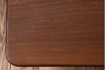 レトロ家具　昭和レトロ　和製アンティーク　栓材一枚板!古い木の味わい深い角ちゃぶ台(3)