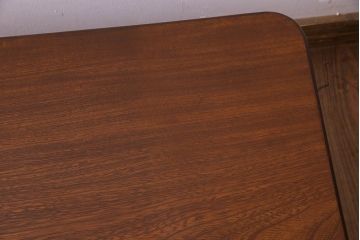 レトロ家具　昭和レトロ　和製アンティーク　栓材一枚板!古い木の味わい深い角ちゃぶ台(3)