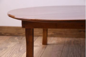 レトロ家具　昭和レトロ　和製アンティーク　栓材製!折り畳み式丸型ちゃぶ台
