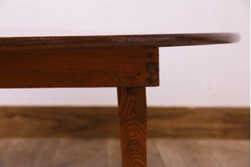レトロ家具　昭和レトロ　和製アンティーク　栓材製!折り畳み式丸型ちゃぶ台