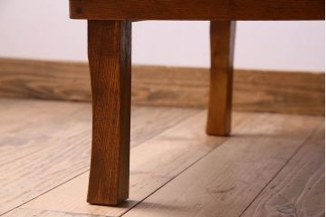 レトロ家具　昭和レトロ　和製アンティーク　栓材製!折り畳み式丸型ちゃぶ台