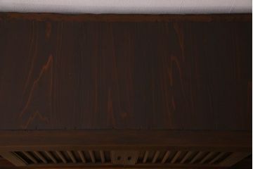 アンティーク家具　明治大正期　六尺　前面檜材　重厚なデザインの水屋箪笥ローボード