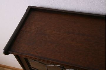 アンティーク家具　オーク材 ステンドガラスがおしゃれなスタッキングブックケース(本箱)