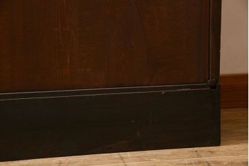 アンティーク家具　オーク材 ステンドガラスがおしゃれなスタッキングブックケース(本箱)