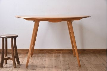 アンティーク家具　アーコール　楡材　シンプルなデザインのバタフライテーブル(エクステンションテーブル、ダイニングテーブル)