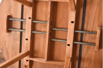アンティーク家具　アーコール　楡材　シンプルなデザインのバタフライテーブル(エクステンションテーブル、ダイニングテーブル)