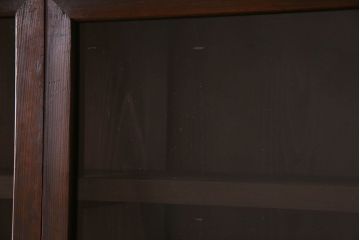 アンティーク家具　和製アンティーク　前面檜材　四枚引き戸の重ね戸棚(収納棚)