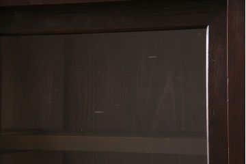 アンティーク家具　和製アンティーク　前面檜材　四枚引き戸の重ね戸棚(収納棚)