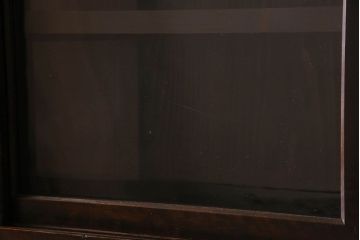 アンティーク家具　和製アンティーク　前面檜材　四枚引き戸の重ね戸棚(収納棚)