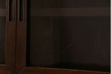 アンティーク家具　和製アンティーク　前面檜材　四枚引き戸の重ね戸棚(収納棚)