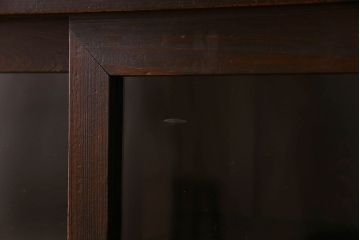 アンティーク家具　和製アンティーク　前面檜材　四枚引き戸の重ね戸棚(収納棚)