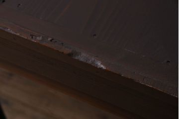 アンティーク家具　和製アンティーク　前面檜材　四枚引き戸の重ね戸棚(収納棚)