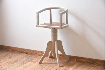 アンティーク家具　1920年代　イギリスアンティーク　シンプルな回転チェア(回転椅子、イス、ダイニングチェア)(R-024870)