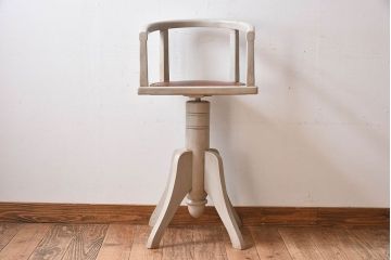 アンティーク家具　1920年代　イギリスアンティーク　シンプルな回転チェア(回転椅子、イス、ダイニングチェア)(R-024870)