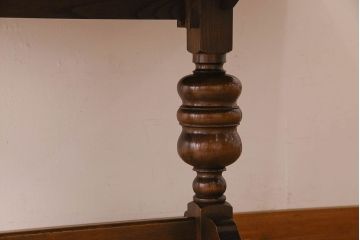 アンティーク家具　イギリスアンティーク　オーク材　ドローリーフテーブル(エクステンションテーブル)