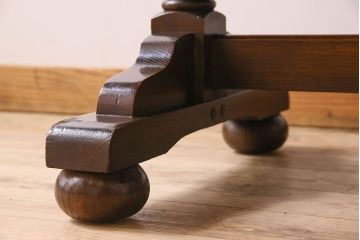 アンティーク家具　イギリスアンティーク　オーク材　ドローリーフテーブル(エクステンションテーブル)
