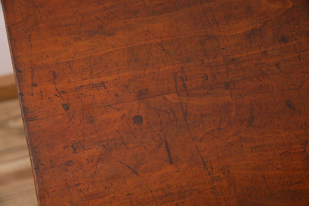 アンティーク家具　大正〜昭和期　ヒノキ材のシンプルな作業台(テーブル)