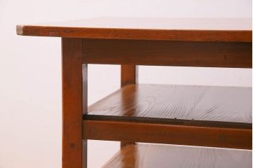 アンティーク家具　大正〜昭和期　ヒノキ材のシンプルな作業台(テーブル)