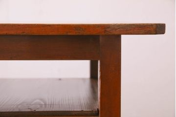 アンティーク家具　大正〜昭和期　ヒノキ材のシンプルな作業台(テーブル)