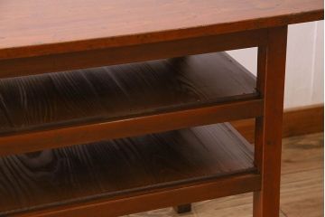 アンティーク家具　大正〜昭和期　ヒノキ材のシンプルな作業台(テーブル)