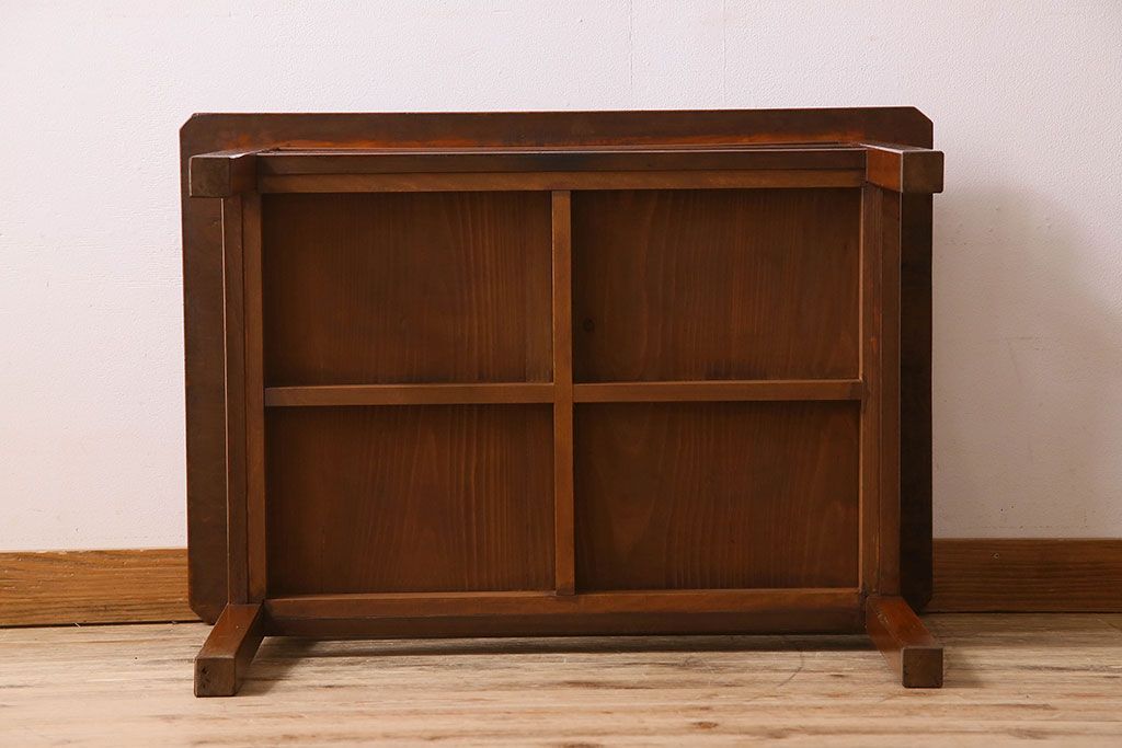アンティーク家具　大正〜昭和期　ヒノキ材のシンプルな作業台(テーブル)
