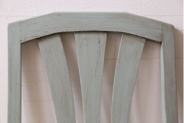 アンティーク家具　オーク材　さわやかなペイントカラーのアンティークチェア(2)