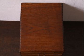 レトロ家具　昭和期　ナラ材製　レトロな小引き出し