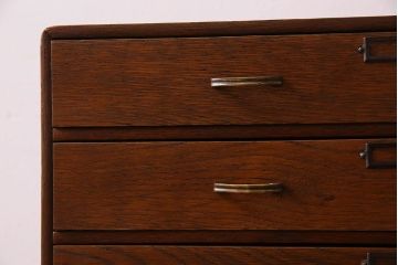 レトロ家具　昭和期　ナラ材製　レトロな小引き出し