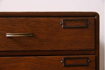 レトロ家具　昭和期　ナラ材製　レトロな小引き出し