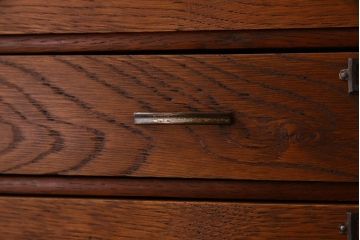 レトロ家具　昭和期　ナラ材製　レトロな小引き出し