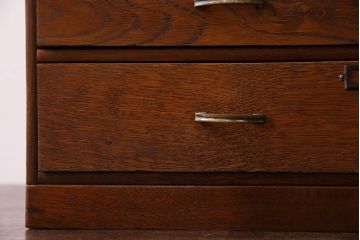レトロ家具　昭和期　ナラ材製　レトロな小引き出し