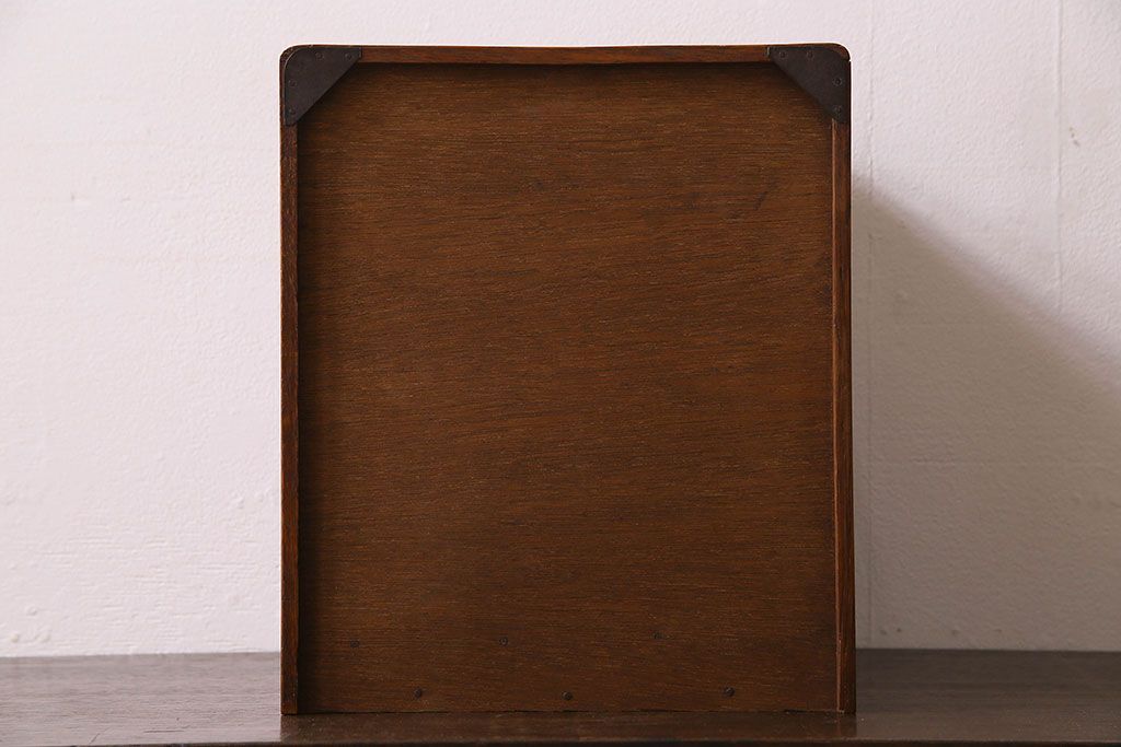 レトロ家具　昭和期　ナラ材製　レトロな小引き出し