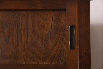 アンティーク家具　和製アンティーク　人気のダイヤガラス入り収納棚(戸棚、食器棚)