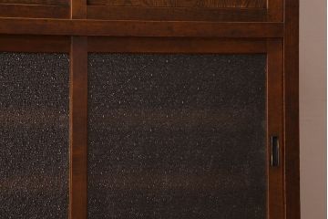 アンティーク家具　和製アンティーク　人気のダイヤガラス入り収納棚(戸棚、食器棚)