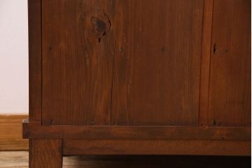 アンティーク家具　和製アンティーク　人気のダイヤガラス入り収納棚(戸棚、食器棚)