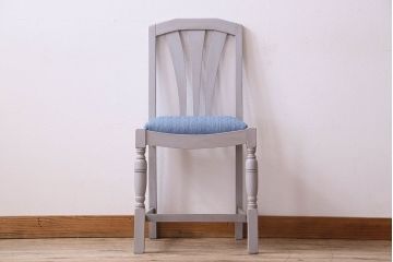 アンティーク家具　ペイント　オーク材　シックなイギリスアンティークチェア(2)